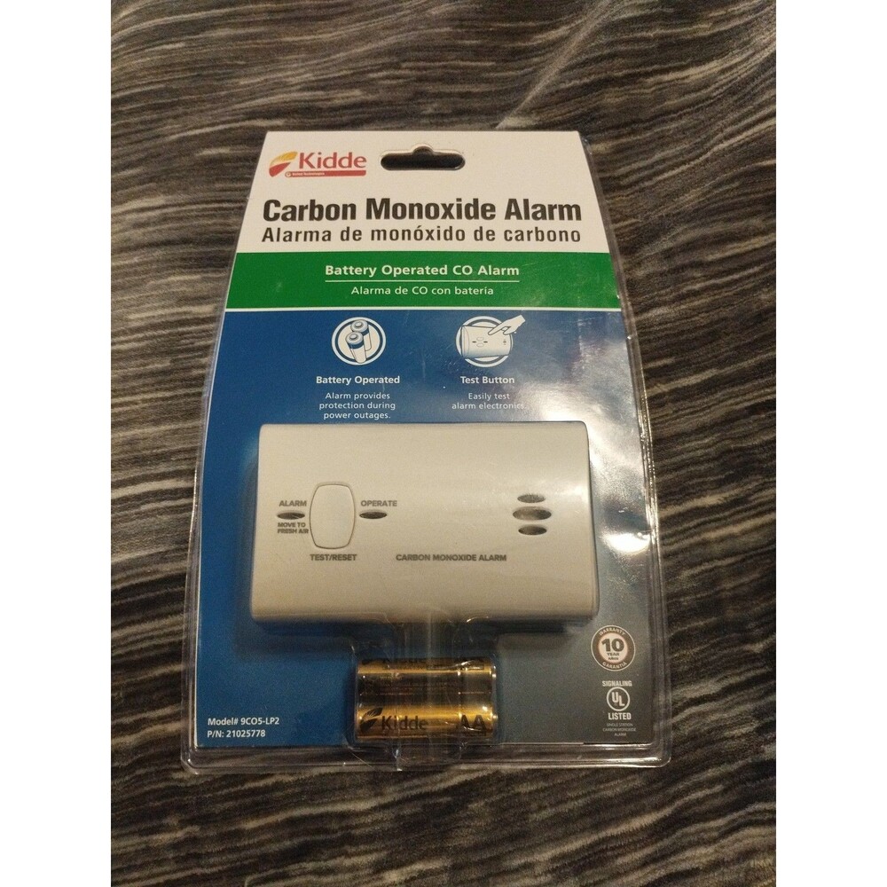 Kidde Carbon Monoxide Alarm Battery Powered 9CO5-LP2 Detector